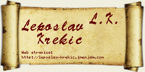 Leposlav Krekić vizit kartica
